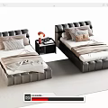 Modern single bedside table 3d model
