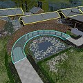 Modern Park Rural House Pocket Park Small Park 3d model