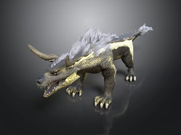 Fantasy Style Dragon Dragon Lizard Green Scale Golden Scale Fantasy Creatures Reptile Creatures (ID:ggajh823475)