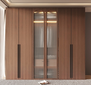 French wardrobe top wardrobe non-corner swing door wardrobe French glass wardrobe 3d model