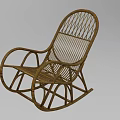 Handwoven Rattan Wicker Rocking Chair With Curved Arms For Comfortable Leisure