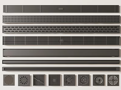 Different Styles Of Bathroom Accessories Floor Drains 3d model