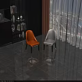 Yellow and White Modern Dining Chairs with Black Gold Metal Legs for Living Room