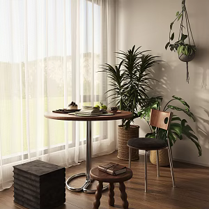 Small Round Table Dining Table Balcony Table Tea Table Leisure Area 3d model