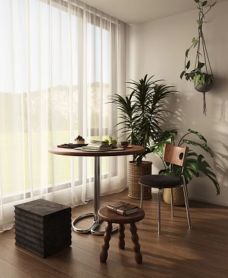 Small Round Table Dining Table Balcony Table Tea Table Leisure Area 3d model