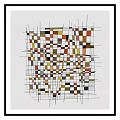 Vibrant Abstract Geometric Painting With Colorful Blocks And Black Frame