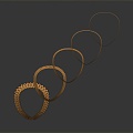 Modern Necklace Window Model Gold Necklace Jewelry Model Jewelry Model Tianzhu Necklace 3d model