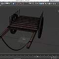 Cart earth cart truck two-wheeler game cart racket wood cart wood cart wood trailer ancient wooden cart low face number low model simple model realistic 3d model