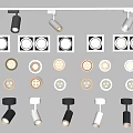 Modern Downlights And Spotlights With Diverse Styles For Home Interior Lighting 3d model