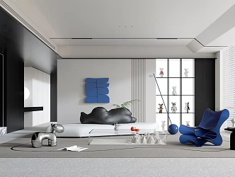modern living room 3d model