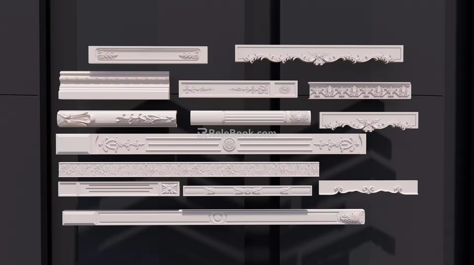 European plaster line component 3d model
