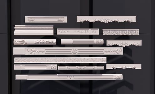 European plaster line component 3d model