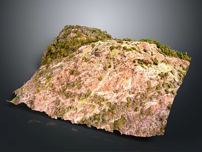 Natural Mountainous Landscape With Hilly Terrain Green Vegetation And Earthy Textures 3d model