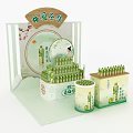 Tea Garden Collection Display With Stacked Tea Boxes And Decorative Elements 3d model