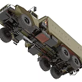 Olive Green Ural Military Truck With Six Wheels And Cargo Compartment