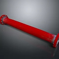 Red Cylindrical Lighting Fixture Combination With Metallic End Components Design 3d model