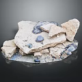 Wood and Stone Natural Decorative Piece with Stacked Irregular Stone Blocks and Varied Colors