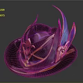 Ornate Purple Hat Design With Gold Blue Accents And Intricate Decorations