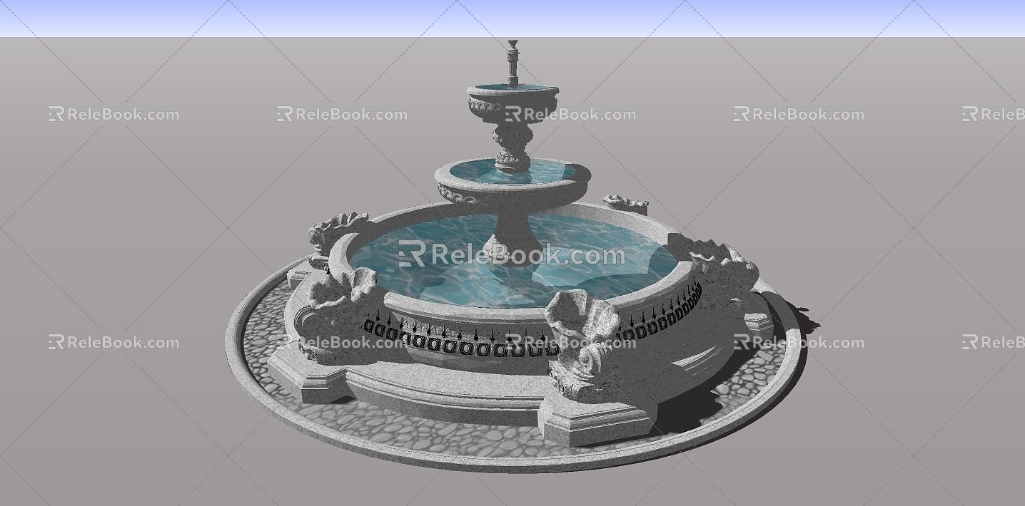 European-style courtyard fountain European-style carved crystal fountain model