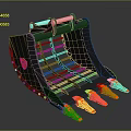 Black Excavator Bucket With Red Tines Logo And Grid Structure Design