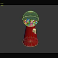 Commercial Gumball Machine With Transparent Globe And Colorful Gumballs Red Base