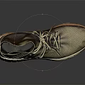 High Top Olive Green Knit Casual Shoes With White Sole And Lace Up Design