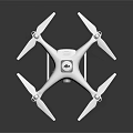 White Modern Drone Quadrotor Design With Camera And Reflective Surface On Dark Background