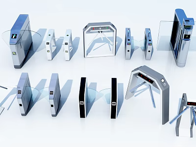 Public Facilities Security Turnstiles With Various Designs And Access Control Features 3d model