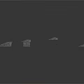 Loose Gray Bricks Scattered as Architectural Construction Materials on White Background Surface