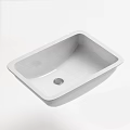 Modern White Built-in Washbasin with Elegant Sleek Marble Countertop Design 3d model