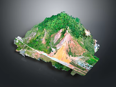 Scenic Natural Landscape With Lush Greenery And Winding Road Through Rolling Hills 3d model