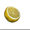 Fresh Sliced Lemon With Juicy Yellow Pulp And Cross Section View