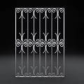 White Iron Gate With Ornate Scroll Designs And Elegant Decorative Patterns 3d model