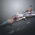 Camouflage Military Fighter Jet Model With Number 85 And Red Star Emblem