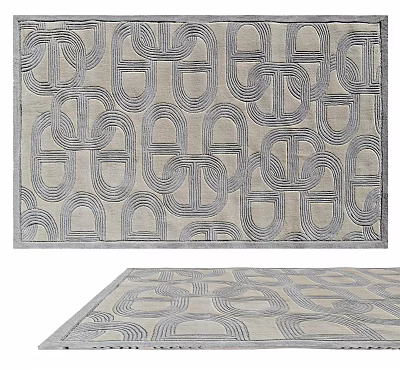 Modern Square Rugs With Geometric Patterns Design 3d model