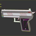 Minimalist 3D Rendered Pistol Model In White And Black Design