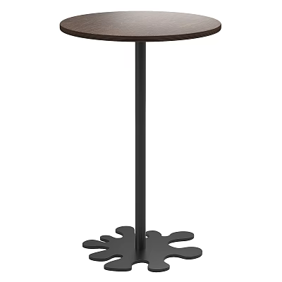 Modern Black Coffee Table With Round Top And Spider Leg Base Design 3d model
