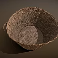 Practical Woven Basket For Household Storage With Natural Material And Handle