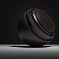Dark Circular Textured Container With Layered Structure And Shadow On Simple Background 3d model