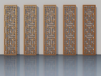 New Chinese-style Ornaments Screen Flower Screen Partition Ornaments 3d model