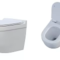Modern Sleek Toilet Design Featuring Closed Lid And Open Seat Views