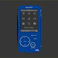 Sony Blue Portable Computer Device With Media Player Screen And Control Buttons 3d model