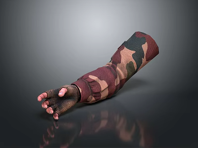 Detailed Human Arm Model With Camouflage Pattern And Realistic Hand Design 3d model