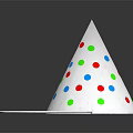 White Cone Party Hat With Colorful Polka Dots Red Green Blue White String Band Reflection