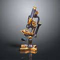 Vintage Brass And Black Metal Microscope With Retro Classic Design For Household Use