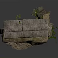 Ancient Stone Structure With Moss Covered Blocks And Hanging Vines 3d model