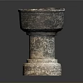 Ancient Bronze Sculpture Carving With Pedestal Base And Decorative Patterns