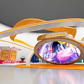 Colorful Children's Playground With Cartoon Characters Archway Rotating Equipment And Vibrant Decorations