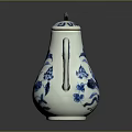 Traditional Blue and White Porcelain Teapot With Floral Pattern And Elegant Design
