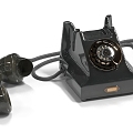 Retro phone dial phone old landline phone 3d model